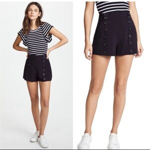 A.L.C black front button sailor shorts